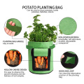 Tissu non tissé recyclé Planteur de sacs de culture noire, sacs de pomme de terre Sacs à base de plantes